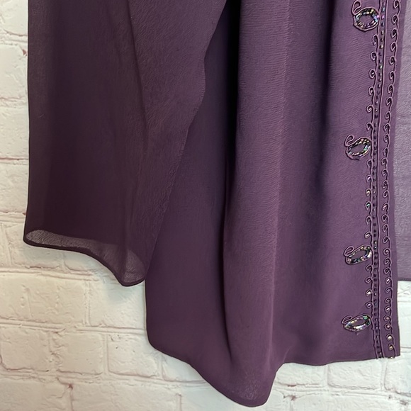 R&M Richards Beaded Slip Chiffon Jacket Dress - Picture 13 of 15